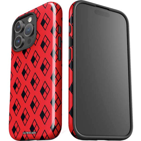 DC Comics Harley Quinn Logo Pattern iPhone 16 Pro Impact Case